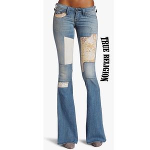 True Religion Carrie Floral Patchwork Vintage Jeans